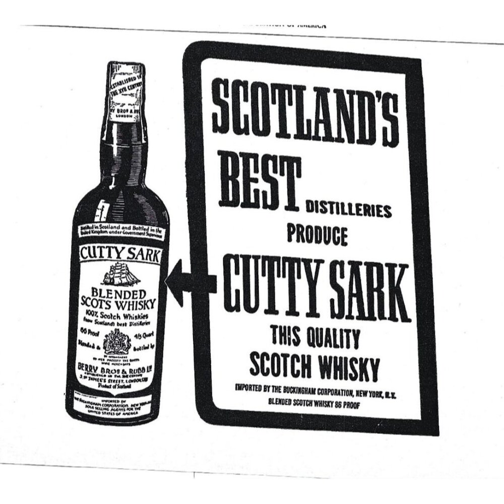 Cutty Sark Blended Scotch Whisky Advertisement Print 1960s Vintage